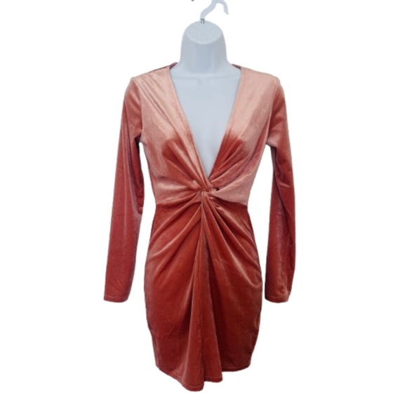 H&M Pink Velvet Mini Dress - Picture 1 of 6